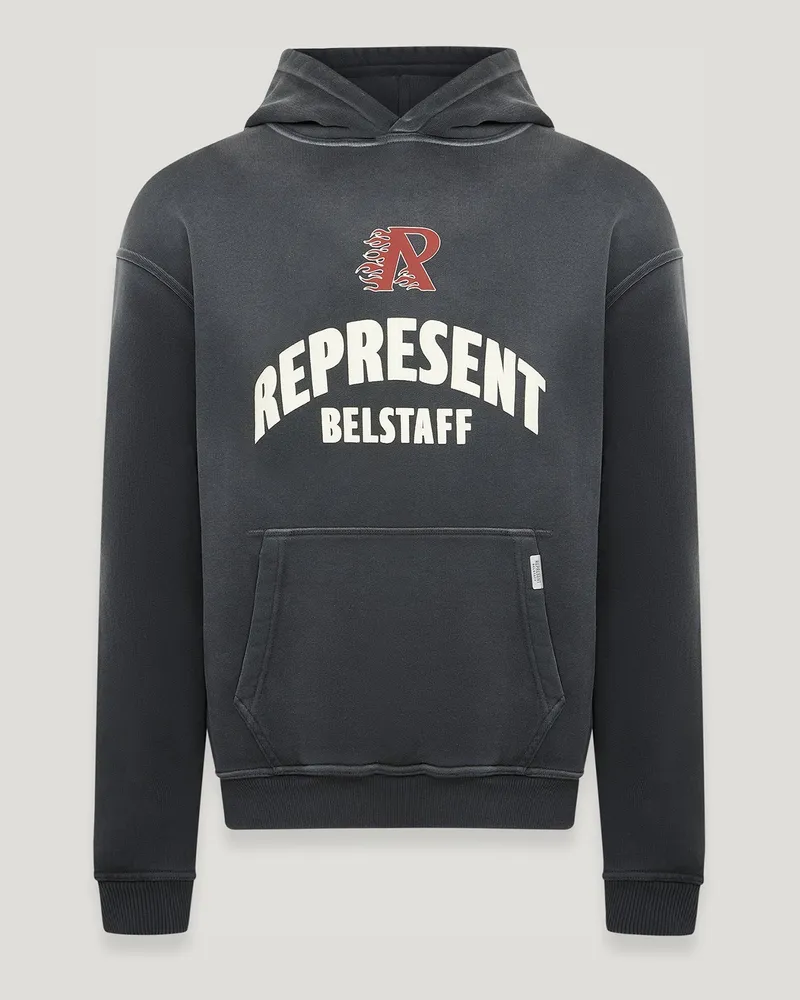Belstaff X Represent Hoodie Mit Flammen-phönix-logo für Herren Cotton Jersey Schattengrau Schattengrau