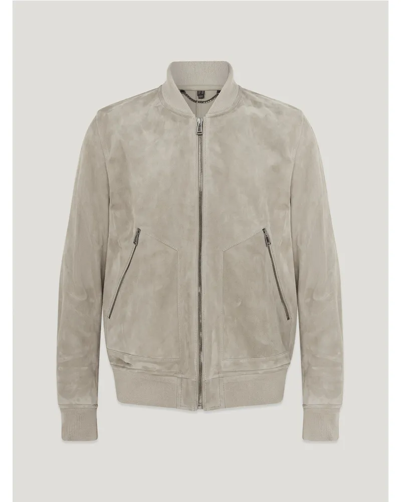 Belstaff Continental Bomberjacke für Herren Nappa Backed Suede Verwaschenes Sandbraun Verwaschenes