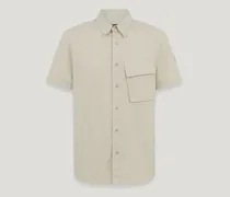 Scale Kurzarmhemd für Herren Garment Dye Cotton Steinbeige