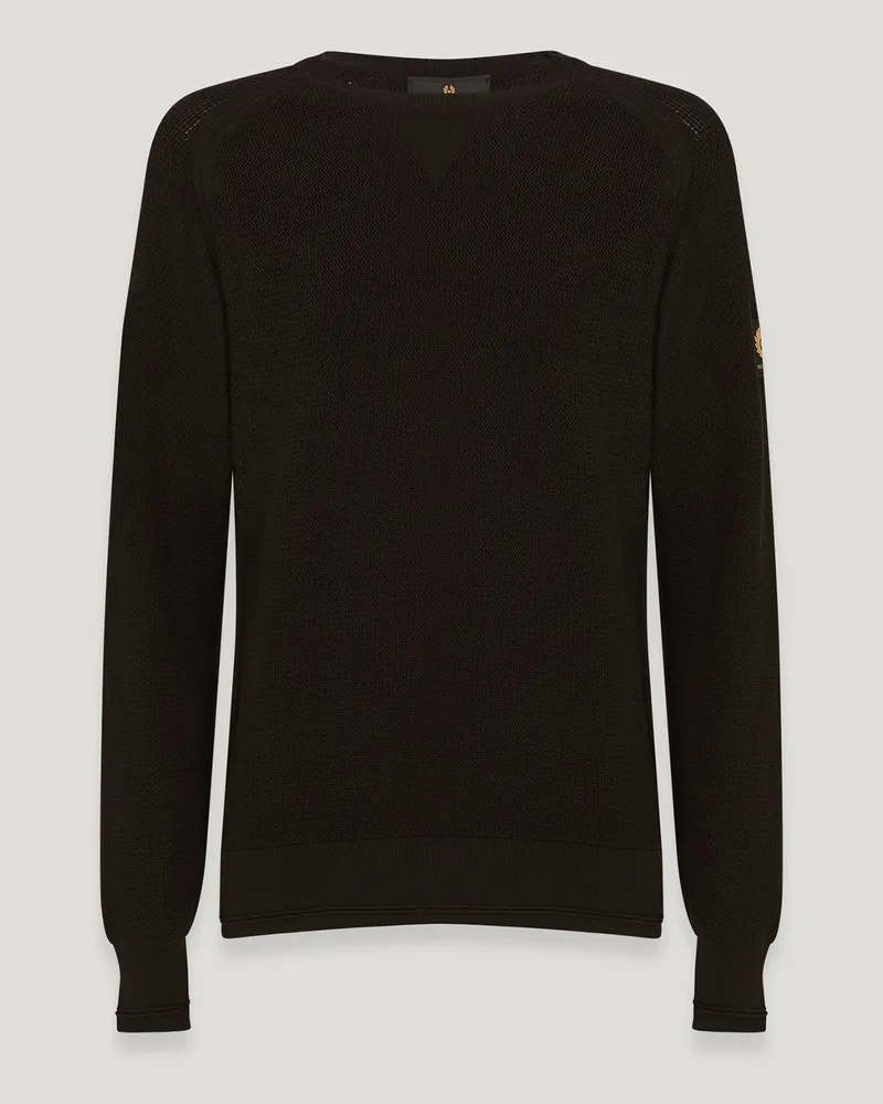 Belstaff Guide Rundhalspullover für Herren Organic Cotton Schwarz Schwarz