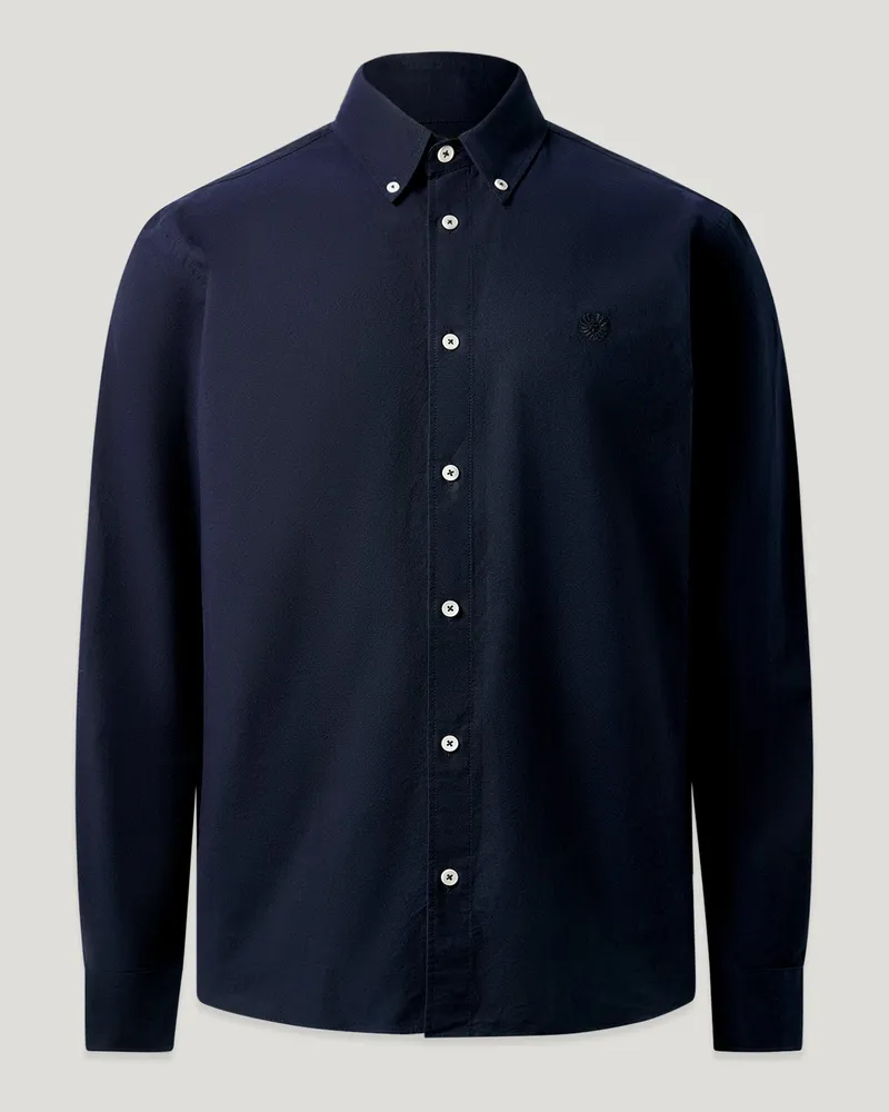 Belstaff Street Hemd für Herren Compact Cotton Oxford Dunkles Dunkelblau Dunkles