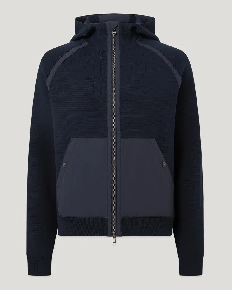 Belstaff View Kapuzenjacke Mit Reißverschluss für Herren Cotton Milano Mix Media Dunkles Dunkelblau 3XL 