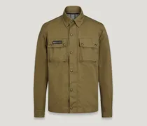 Mansion Hemd für Herren Poly Cotton Canvas Belstaff-olivgrün