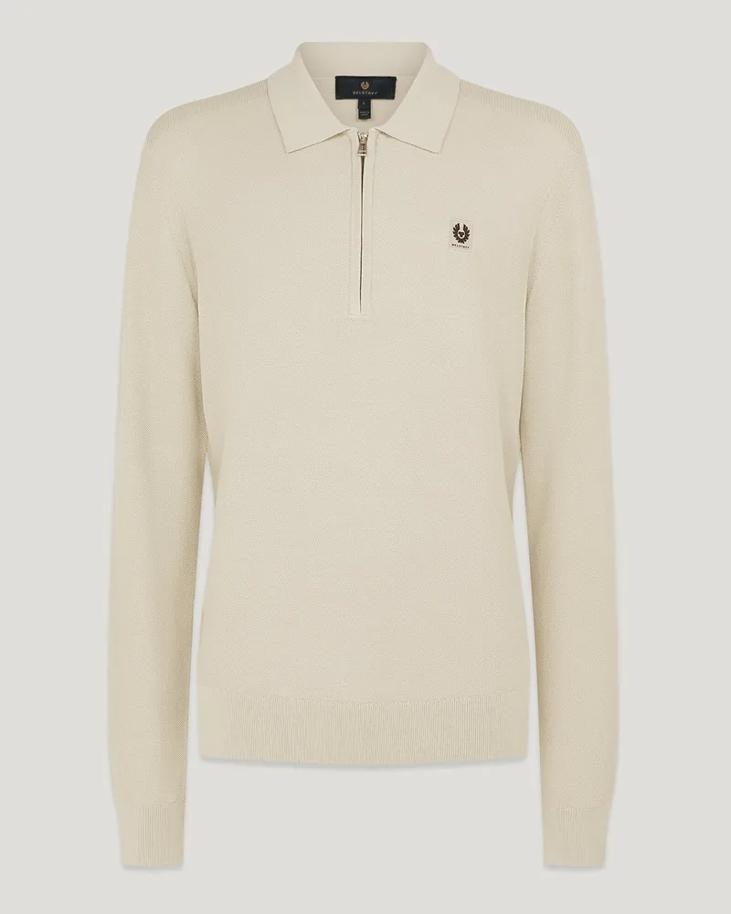 Belstaff Drift Strick-polohemd für Herren Cotton Silk Blend Steinbeige Steinbeige