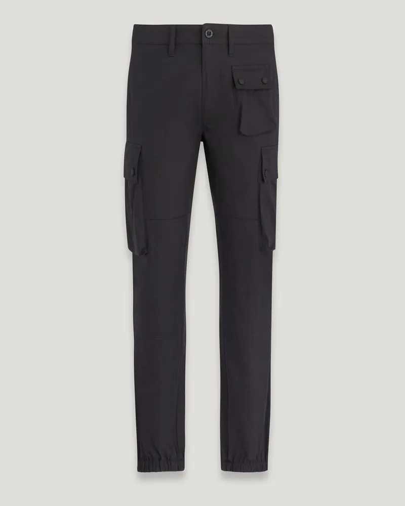 Belstaff Trialmaster Cargohose für Herren Cotton Blend Gabardine Schwarz Schwarz