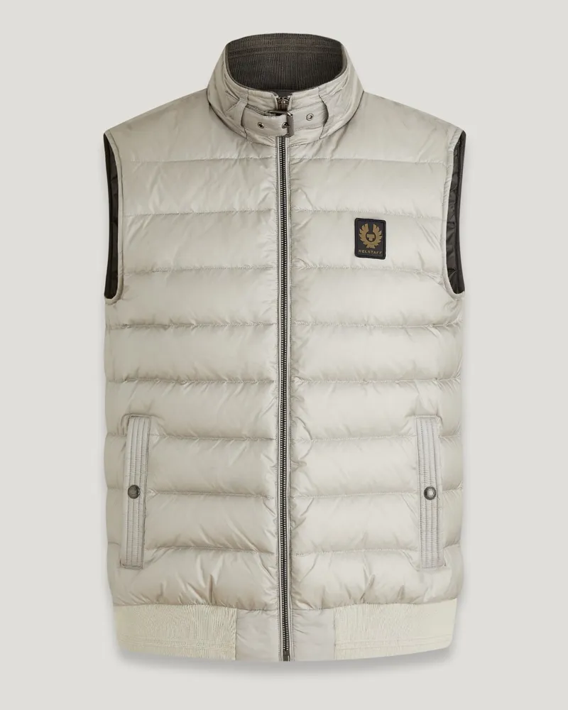 Belstaff Circuit Steppweste für Herren Down Filled Nylon Chrome