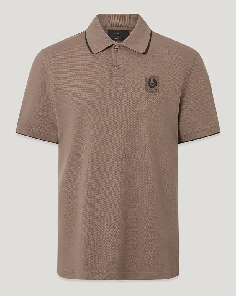 Belstaff Tipped Polohemd für Herren Cotton Pique Dunkelgrau 2XL 