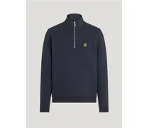 Sweatshirt Mit Viertelreißverschluss für Herren Cotton Fleece Dunkles Dunkelblau