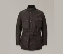 Trialmaster Motorradjacke für Herren Waxed Cotton Mahagoni