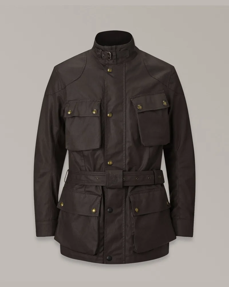 Belstaff Trialmaster Motorradjacke für Herren Waxed Cotton Mahagoni Mahagoni