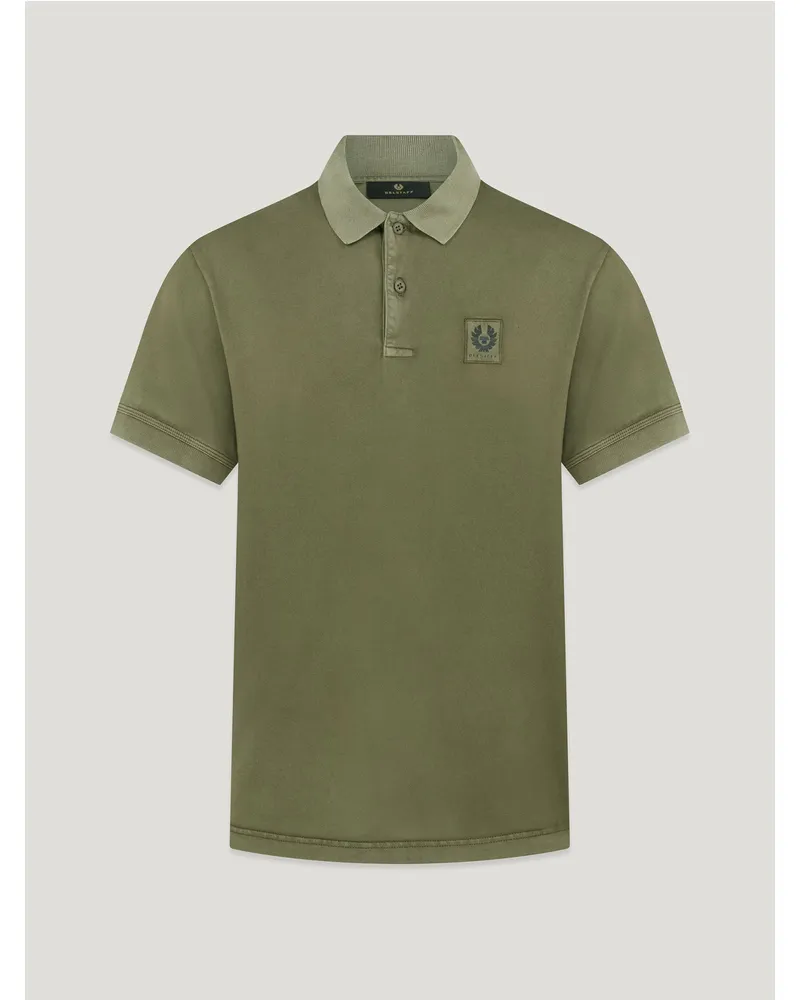 Belstaff Hockley Polohemd für Herren Negative Dye Jersey Militärgrün Militärgrün