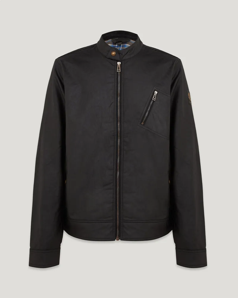 Belstaff Sideline Jacke für Herren Waxed Cotton Schwarz Schwarz