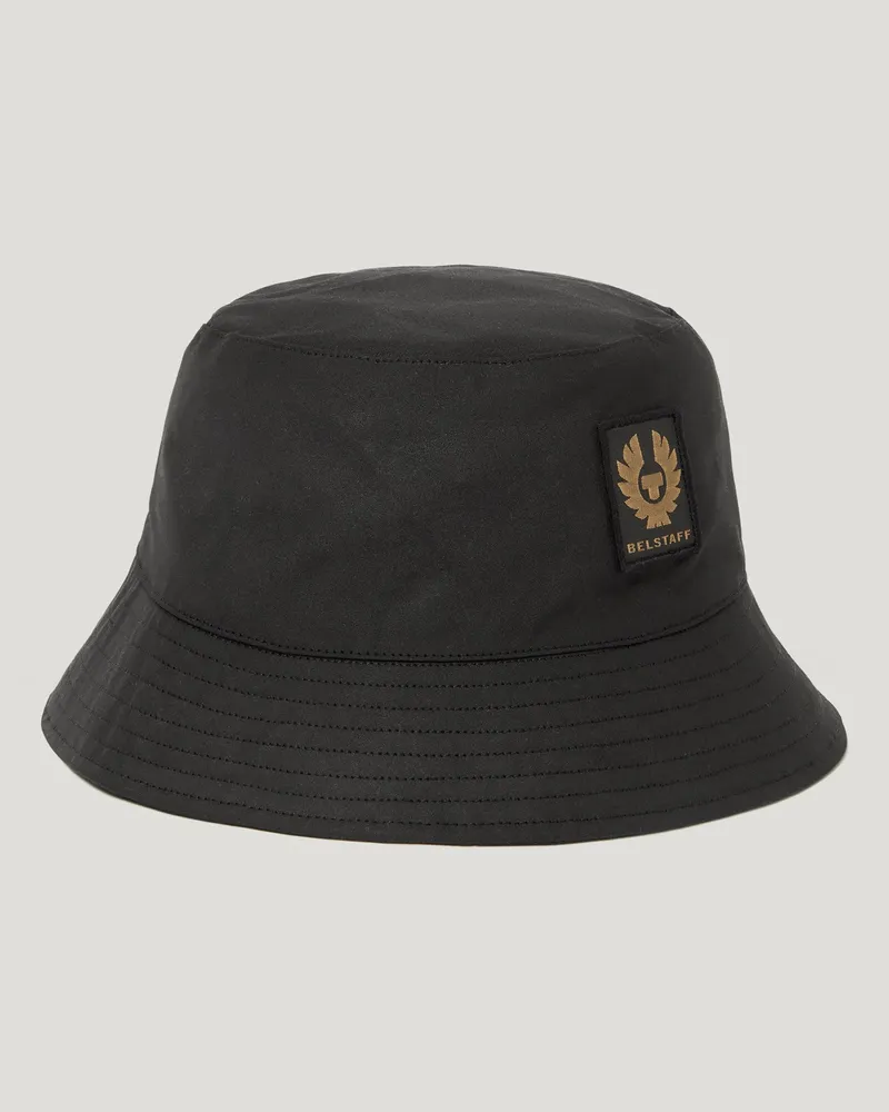 Belstaff Fischerhut Unisex's Waxed Cotton Schwarz M/L 