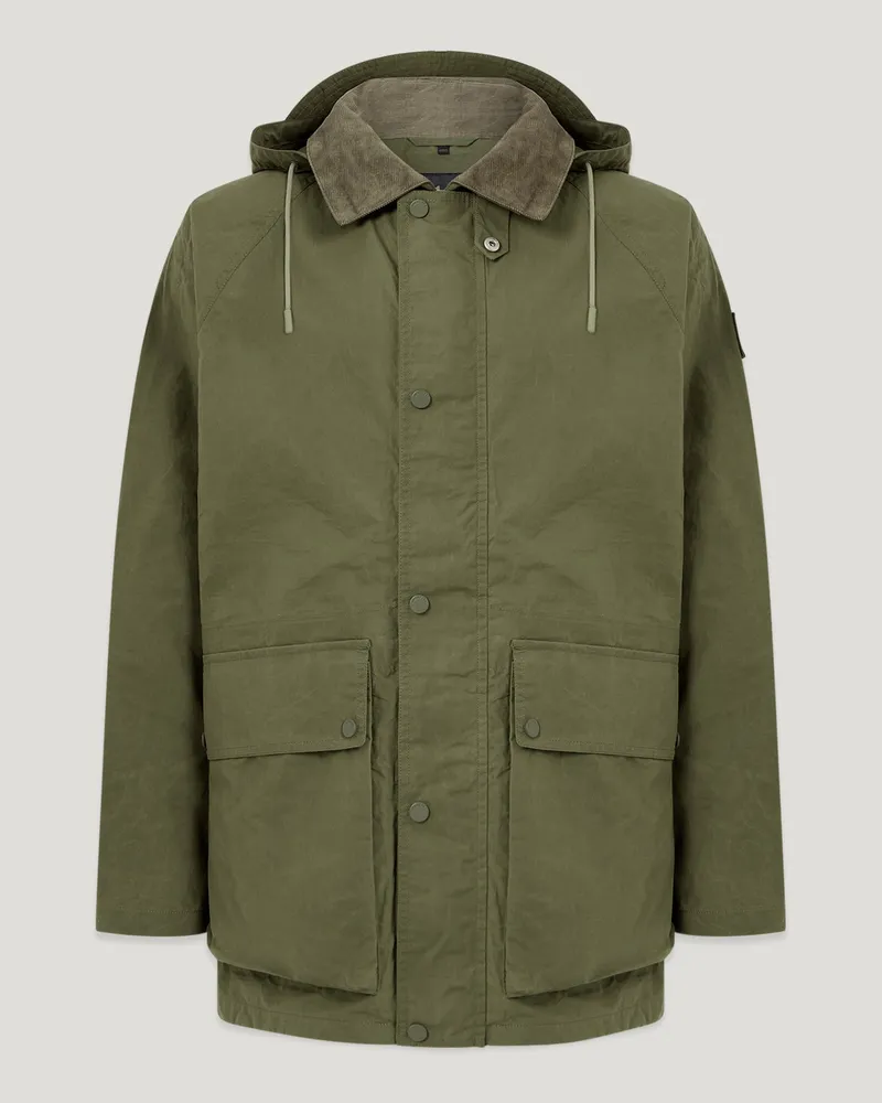 Belstaff Incline Parka für Herren Dry Waxed Cotton Olivgrün S 
