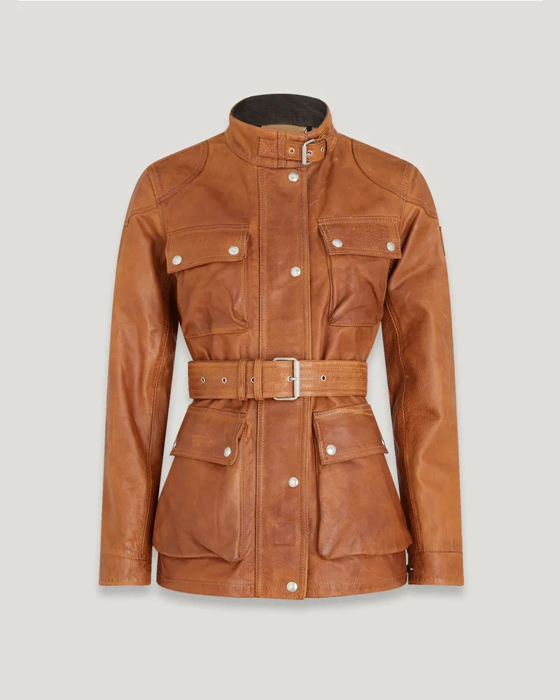 Belstaff Legacy Trialmaster Panther Jacke für Damen Hand Waxed Leather Korkbraun 38 Korkbraun