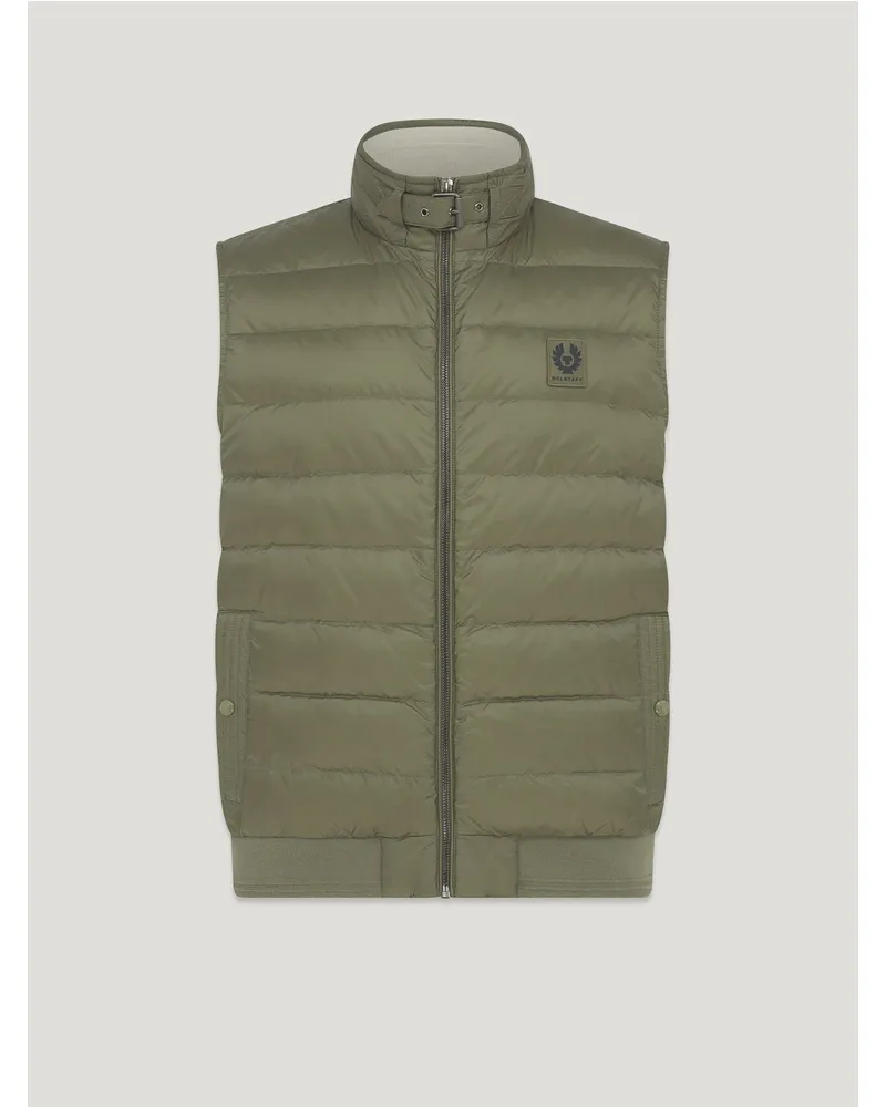 Belstaff Circuit Steppweste für Herren Down Filled Nylon Militärgrün Militärgrün