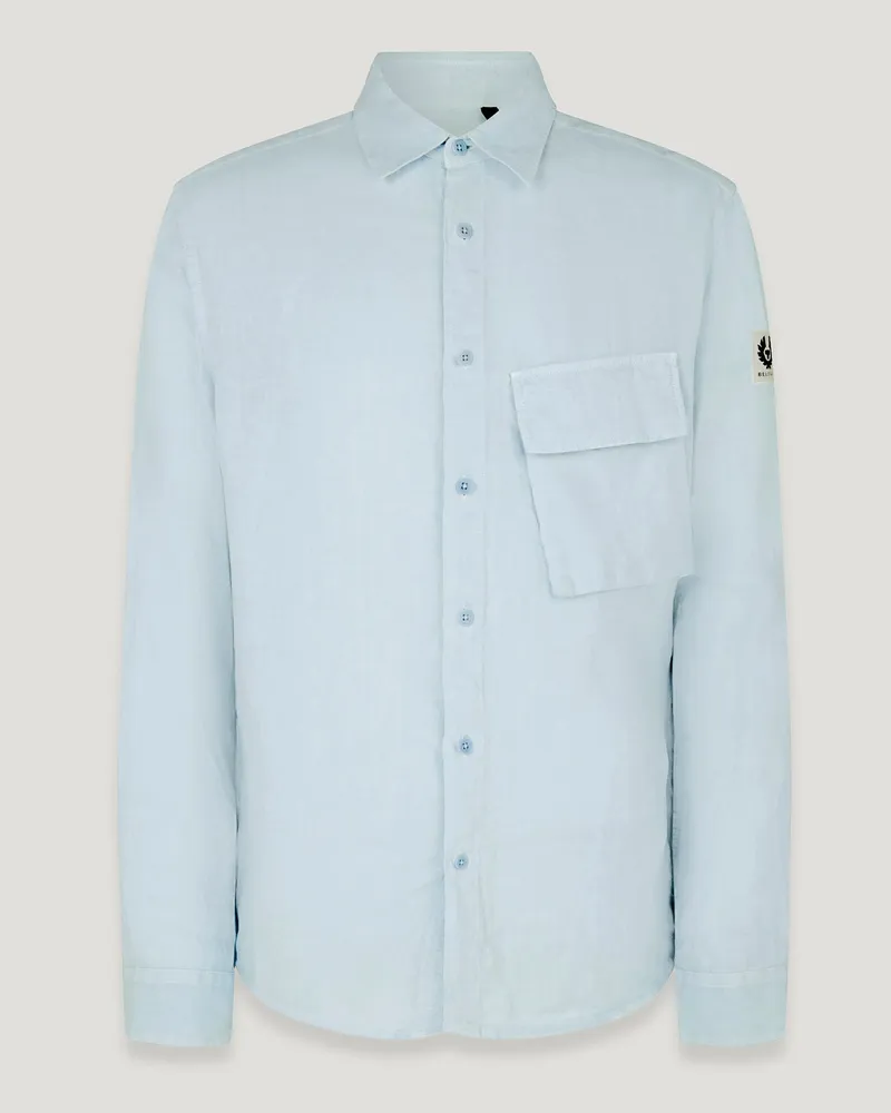 Belstaff Scale Hemd für Herren Garment Dyed Linen Himmelblau Himmelblau