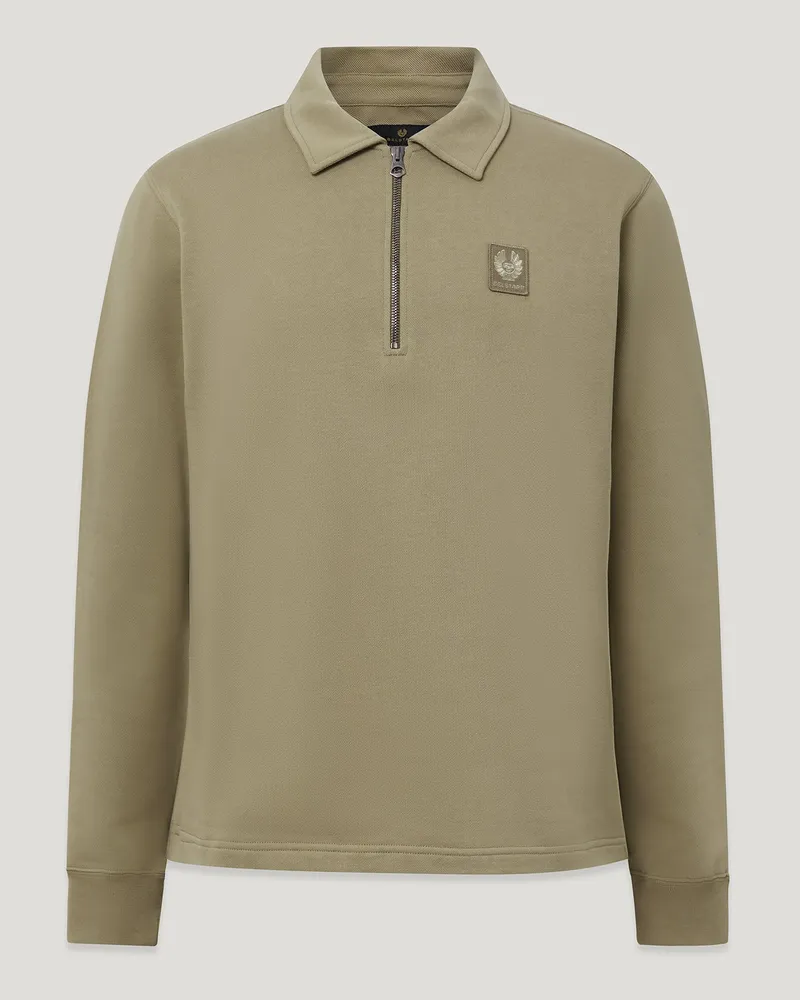 Belstaff Curator Sweatshirt Mit Kragen für Herren Cotton Fleece Dunkelgrün S 