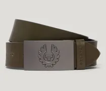 Phoenix Buckle Belt Unisex Calf Leather Grün