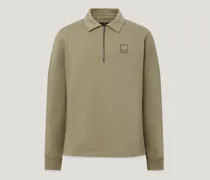 Curator Sweatshirt Mit Kragen für Herren Cotton Fleece Dunkelgrün