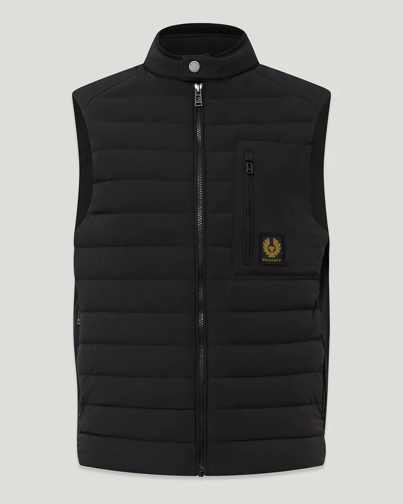 Belstaff Chassis Steppweste für Herren Lightweight Stretch Down Schwarz S 