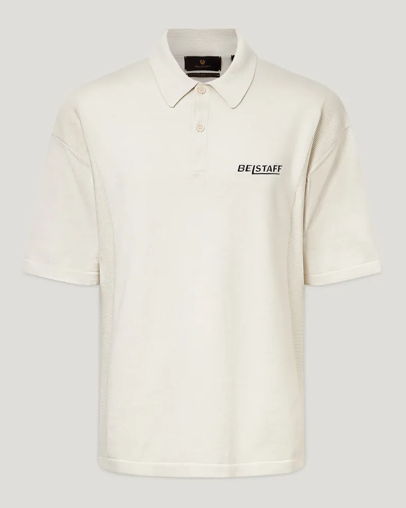 Belstaff Competition Strick-polohemd für Herren Lightweight Organic Cotton Weiß Kreideweiß