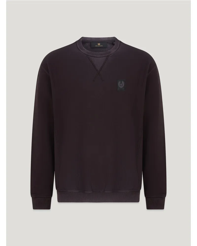 Belstaff Hockley Rundhals-sweatshirt für Herren Negative Dye Fleece Verwaschenes Schwarz Verwaschenes