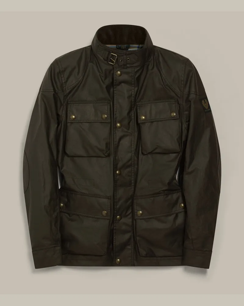 Belstaff Fieldmaster Ikonen Jacke für Herren Waxed Cotton Grün Verblasstes