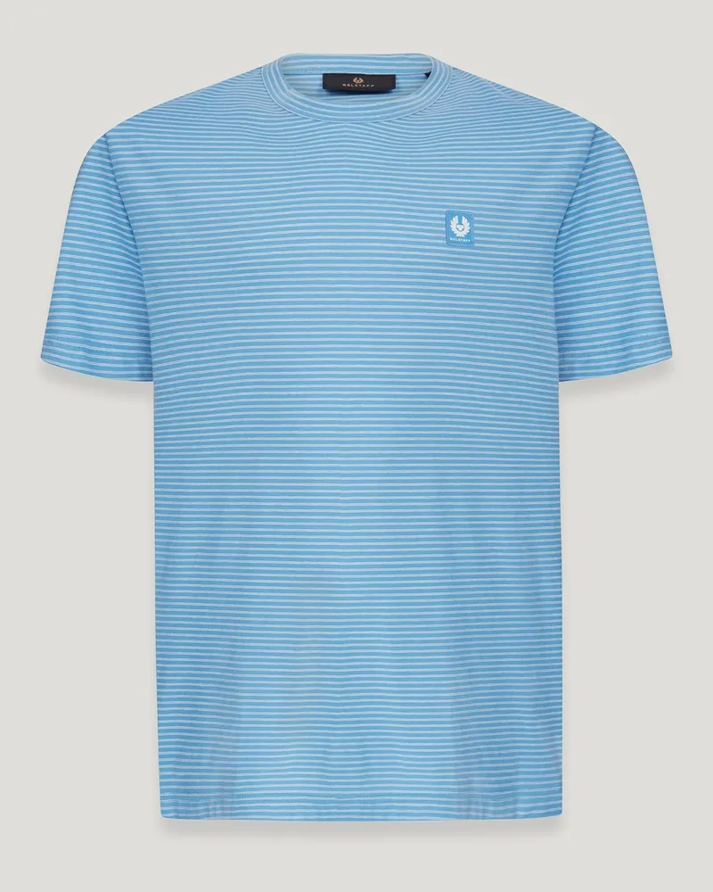 Belstaff Micro Striped T-shirt für Herren Yarn Dye Jersey Micro Stripes Hydra-Blau/Natur Hydra-blau