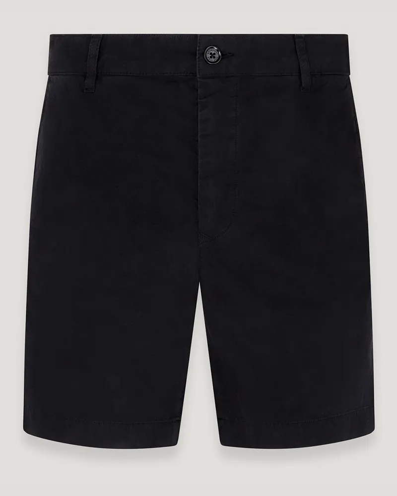 Belstaff Rally Shorts für Herren Garment Dye Cotton Schwarz Schwarz