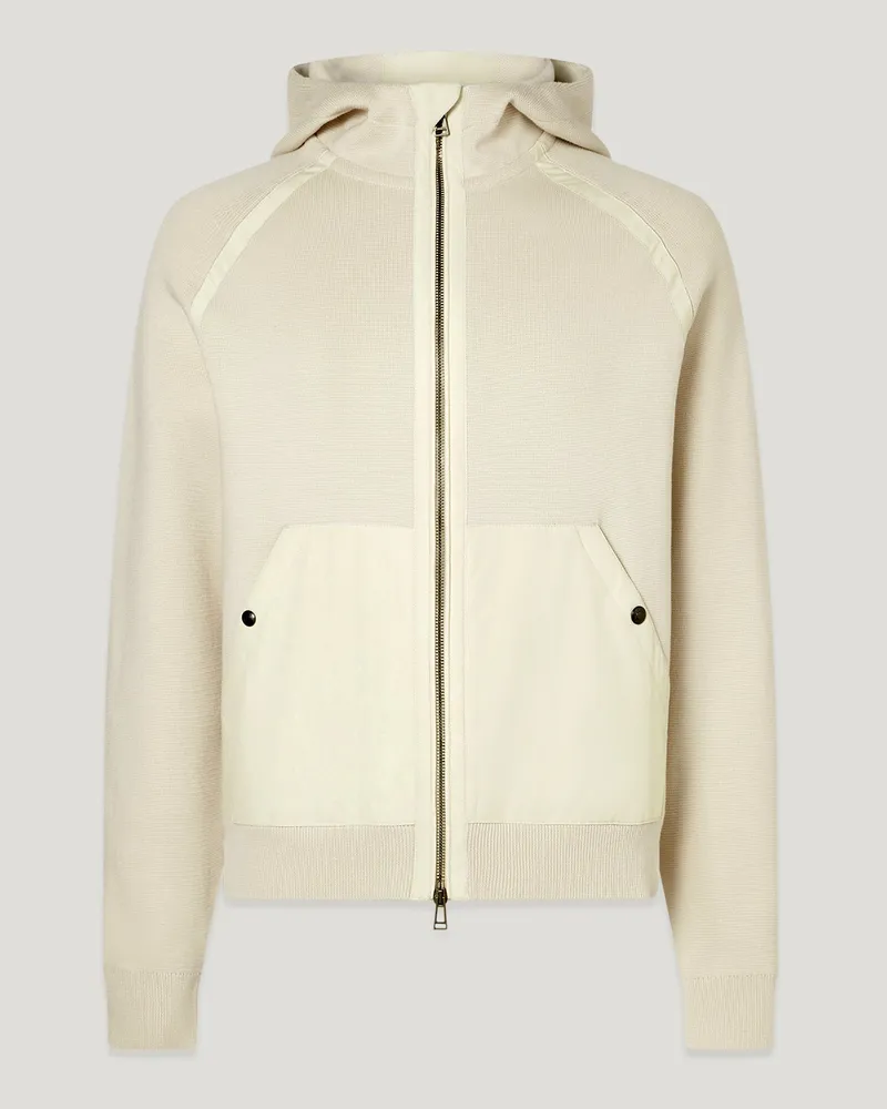Belstaff View Kapuzenjacke Mit Reißverschluss für Herren Cotton Milano Mix Media Weiß L 