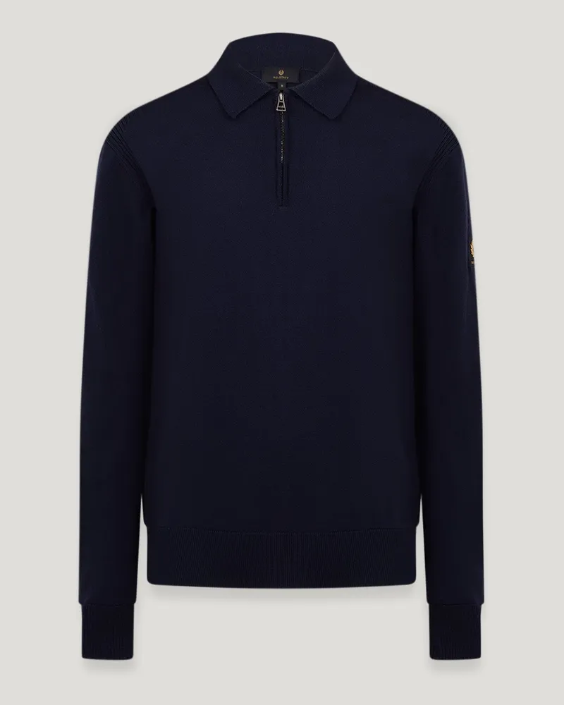 Belstaff Kyle Polohemd für Herren Merino Wool Dunkles Dunkelblau Dunkles