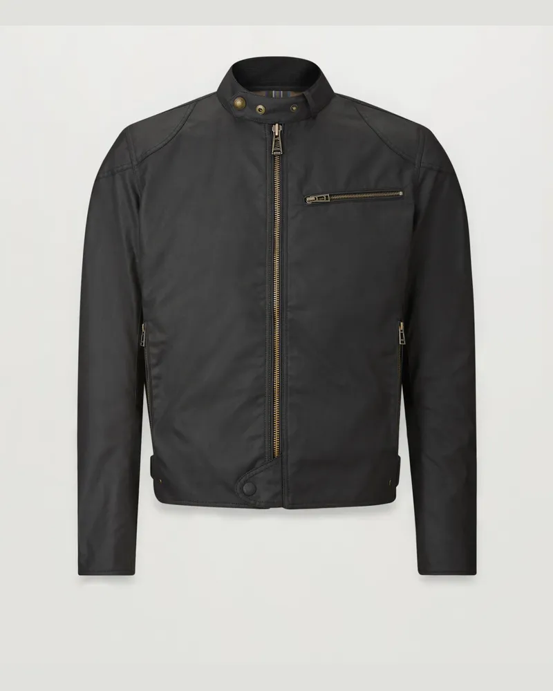 Belstaff Ariel Motorradjacke Für Herren Gewachste Baumwolle Schwarz Schwarz