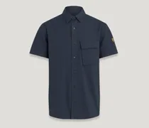 Scale Kurzarmhemd für Herren Garment Dye Cotton Dunkles Tintenblau