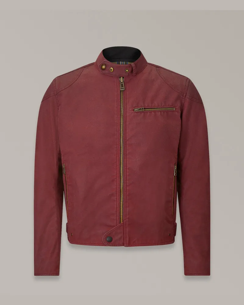 Belstaff Ariel Motorradjacke für Herren Waxed Cotton Racing Red Racing