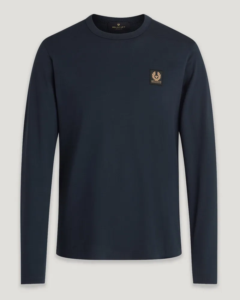 Belstaff Langarm-t-shirt Cotton Jersey Dunkles Tintenblau Dunkles
