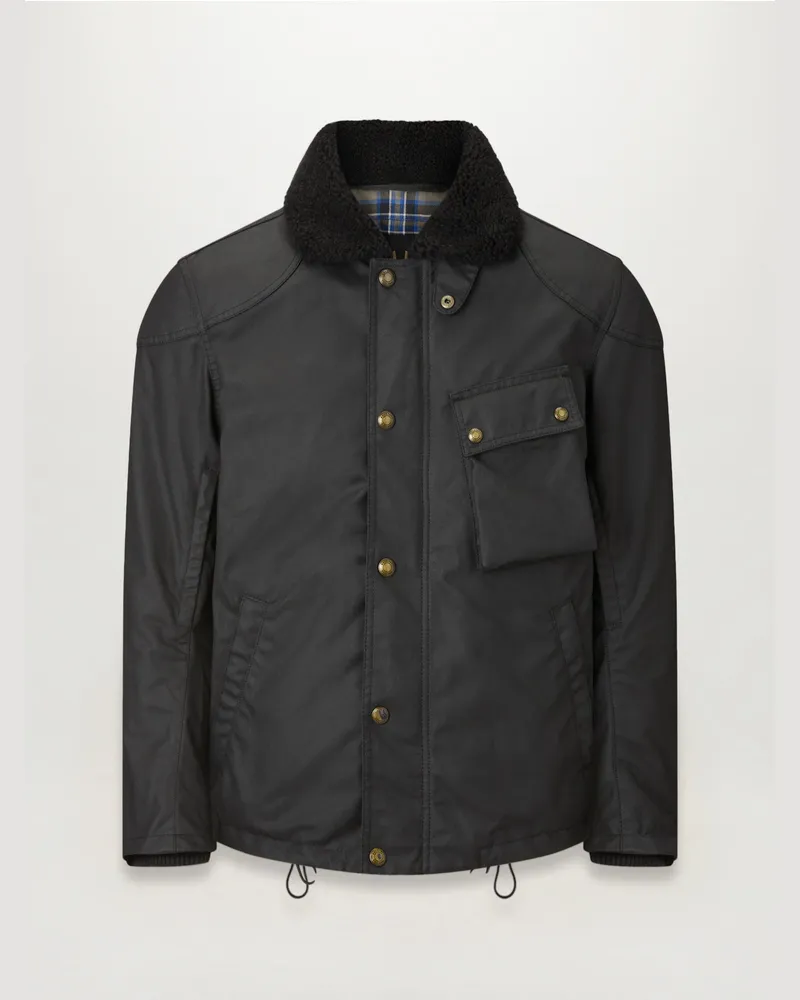 Belstaff Convoy Jacke für Herren Waxed Cotton Schwarz M 
