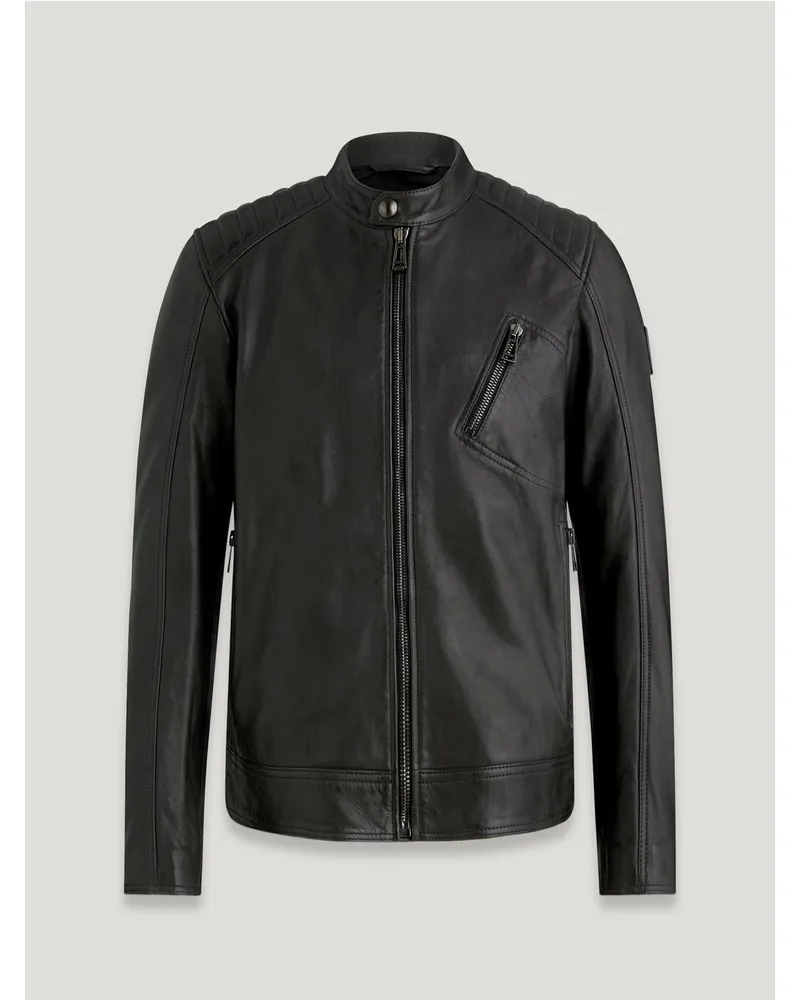 Belstaff V Racer Jacke für Herren Cheviot Leather Schwarz Schwarz