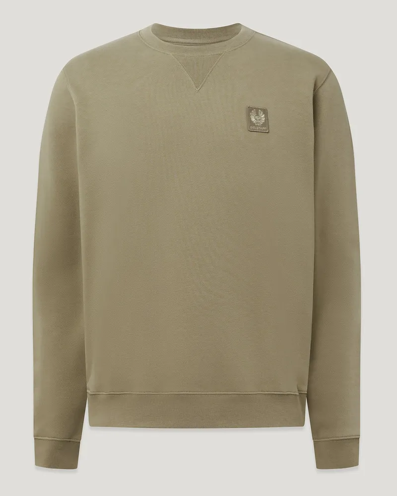 Belstaff Curator Rundhals-sweatshirt für Herren Cotton Fleece Dunkelgrün 2XL 