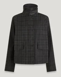 Belstaff Iris Jacke für Damen Hollingworth Plaid Waxed Cotton Charcoal