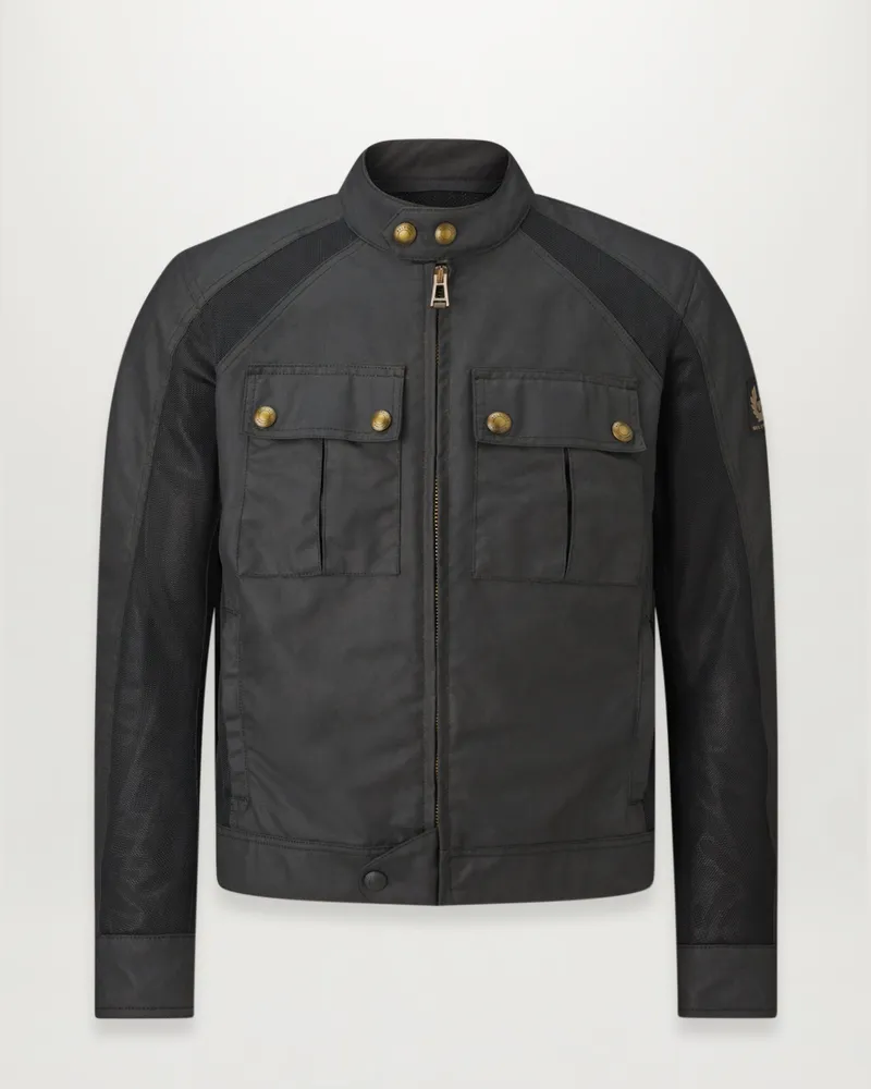 Belstaff Temple Jacke Aus Gewachster Baumwolle für Herren Waxed Cotton Schwarz M 