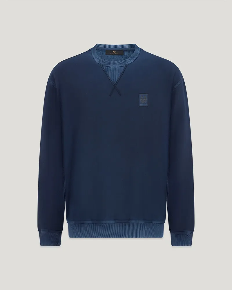 Belstaff Hockley Rundhals-sweatshirt für Herren Negative Dye Fleece Insignien-Blau Insignien-blau