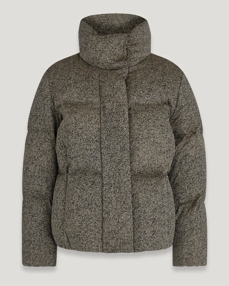 Belstaff Juniper Jacke für Damen Oak Tweed Jacquard Nylon Gebranntes Eichenbraun Gebranntes