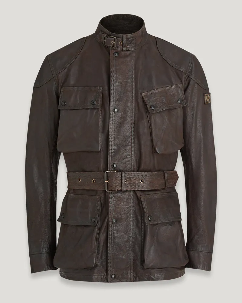 Belstaff Legacy Trialmaster Panther Jacke für Herren Hand Waxed Leather Antik-Braun Antik-braun
