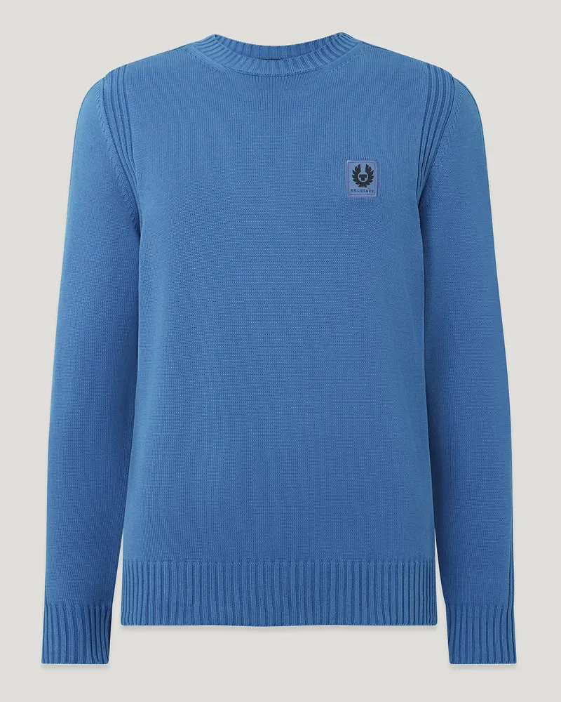 Belstaff Watch Light Pullover für Herren Fade-out Garment Dye Cotton Marine 3XL 
