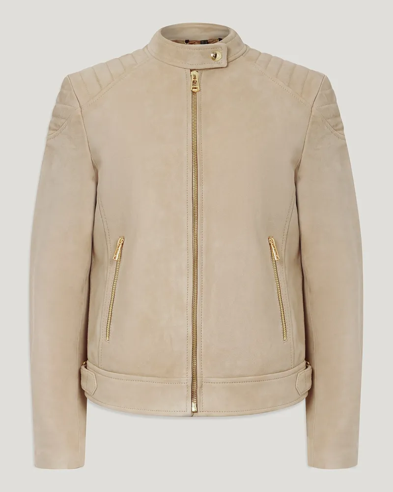 Belstaff Mollison Jacke für Damen Lightweight Suede Dunkles Dünenbeige EU 36 