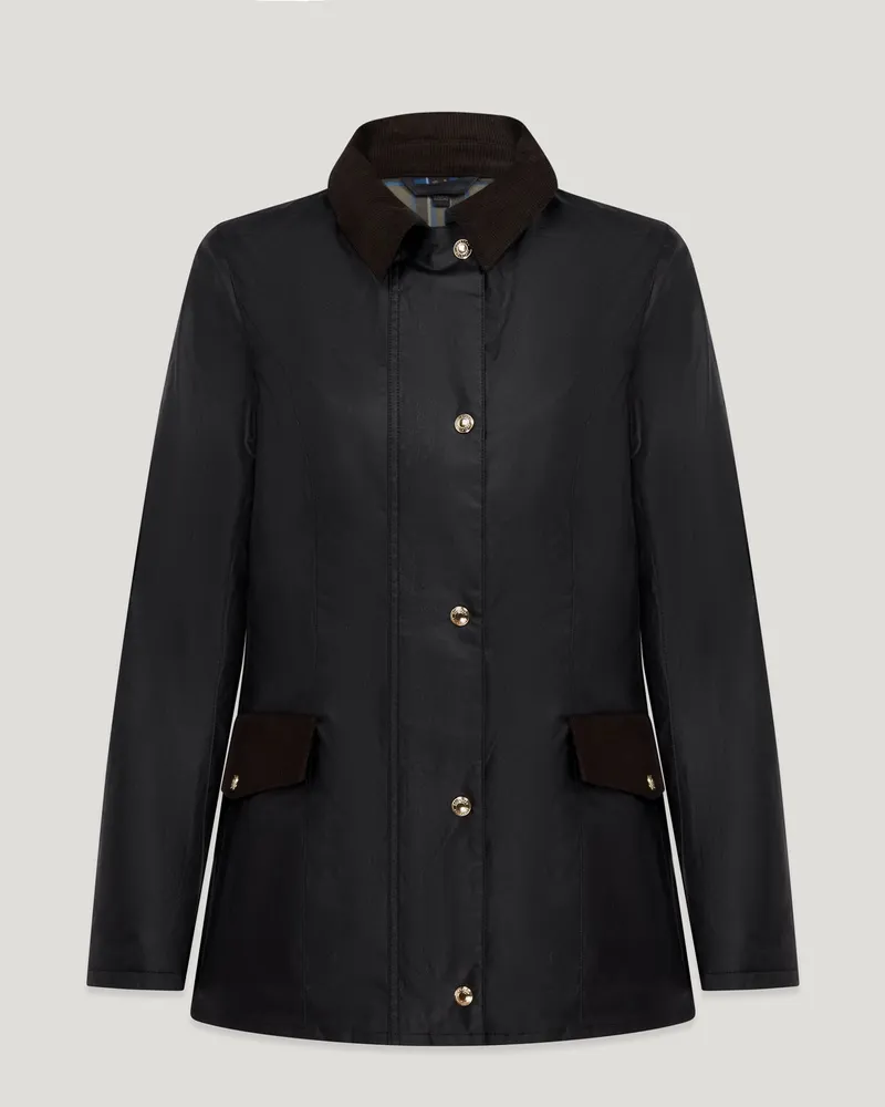 Belstaff Burghley Jacke für Damen Waxed Cotton Schwarz Schwarz