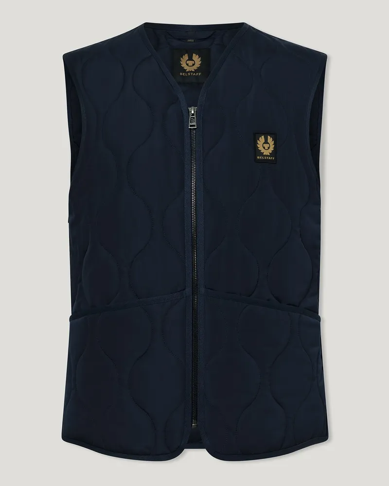 Belstaff Base Steppweste für Herren Quilted Recycled Nylon Dunkles Dunkelblau XS 