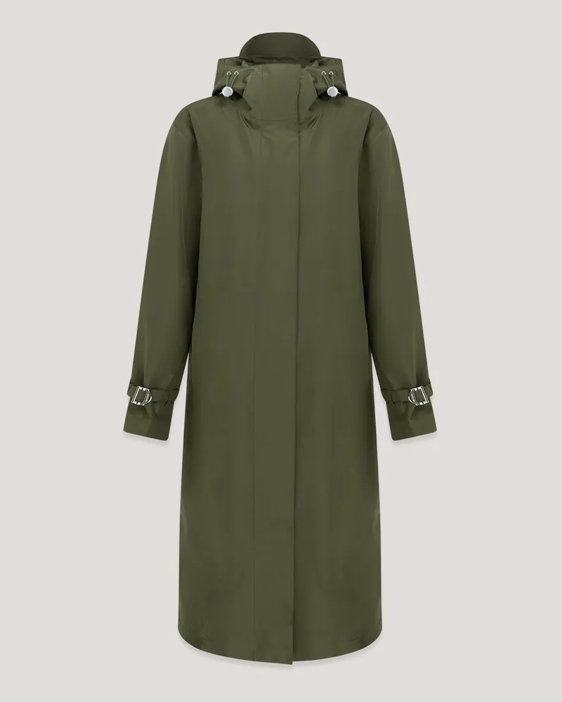 Belstaff Navis Parka für Damen Tri Tech Shell Verblasstes Olivgrün Verblasstes
