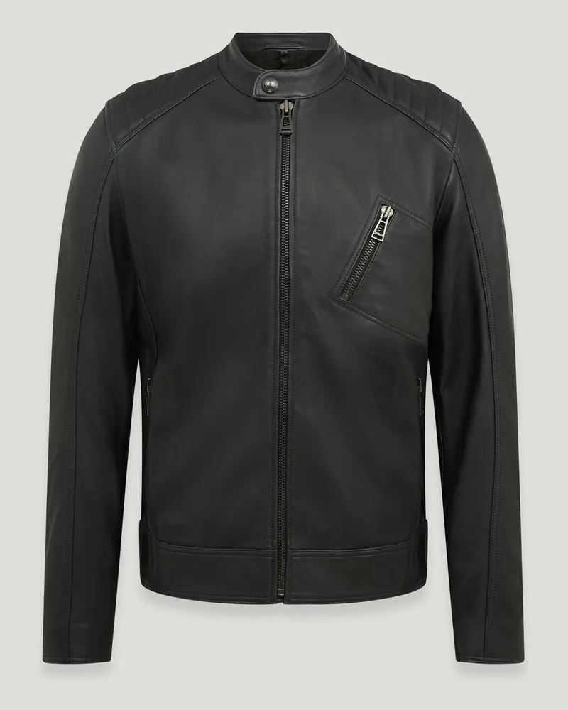 Belstaff V Racer Jacke für Herren Cheviot Leather Dunkles Tintenblau Dunkles